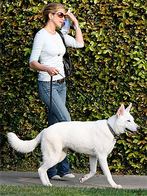 Jennifer Aniston white german shepherd