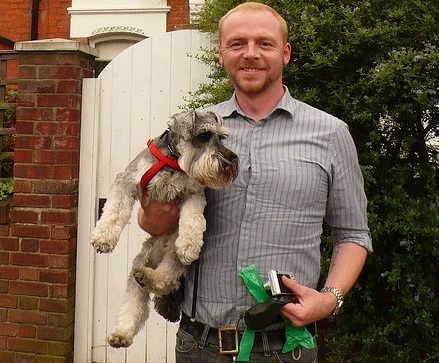 Simon Pegg with dog