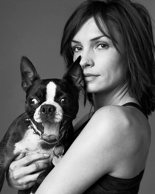 Famke Janssen boston terrier