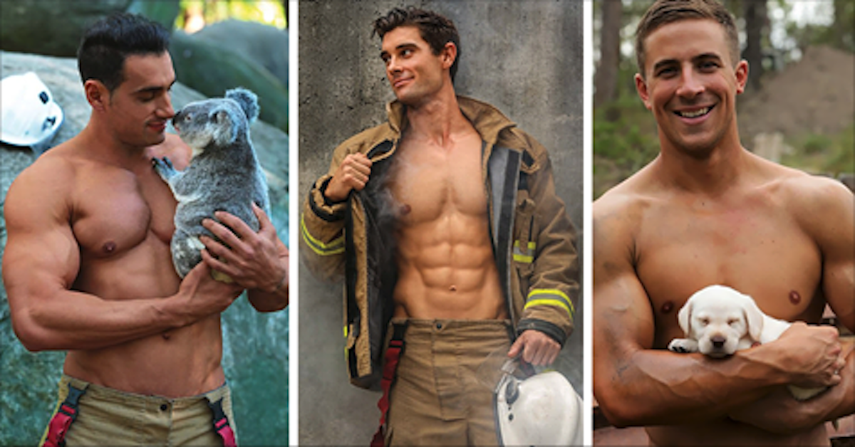 Australian Firefighters Pose With Animals For Charity, And The Photos