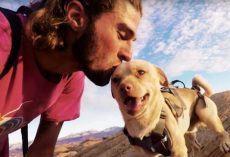 Fearless Rescue Dog Jumps Off Cliffs With His Dad