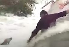 Dog Seen Struggling To Stay Afloat Near Dam, Selfless Strangers Intervene