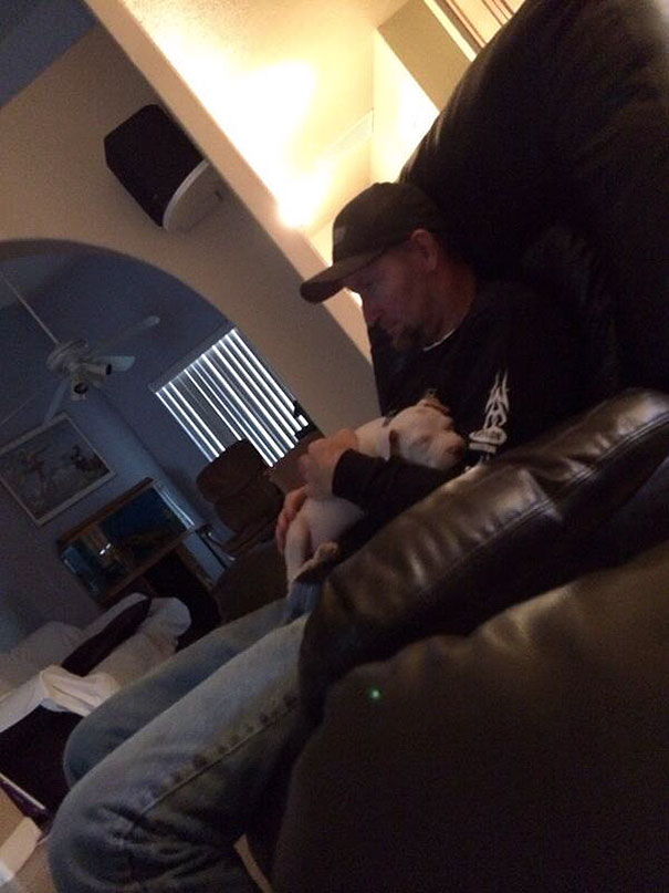 My Dad Didn't Want Me To Get A Dog, But Now He Treats Him Like A Baby. Rubs His Back Till He Falls Asleep My Dad Didn't Want Me To Get A Dog, But Now He Treats Him Like A Baby. Rubs His Back Till He Falls Asleep