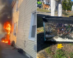 As Flames Tore Through Her Bedroom, Firefighters Emerged With A Burned Cage — And A Miracle Inside