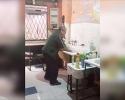 Dog groomer doesn’t realize he’s being filmed, but his wife was watching the whole time