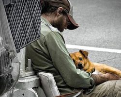 Man’s Act Of Kindness Puts Spark Of Life Back In Eyes Of Homeless Man And His Dog