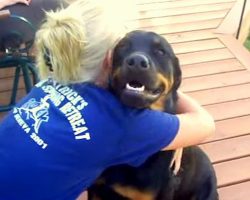 Funny Rottweiler Purrs When He Gets Attention
