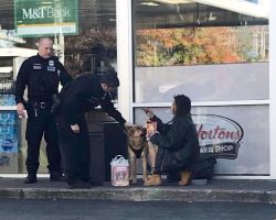 Cops Caught Doing The Nicest Thing For A Homeless Woman And Her Dog