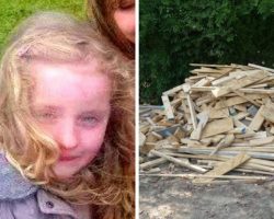 Little Cara Hears Noises In Woodpile And Thinks Something Is Terribly Wrong – Thank God She Screams For Her Dad