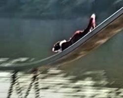 Adventurous Dog Loves Going Down Giant Slide into Lake