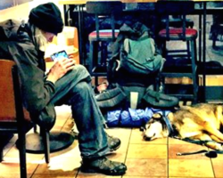 Man Notices A Homeless Guy And Dog In Starbucks And Learns The Importance Of Kindness