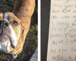 Little girl returns dog to the pound, then shelter sees a handwritten note on his collar