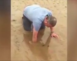 Man’s Dog Is Swallowed Whole By Quicksand, And He Has No Choice But To Go In After Him