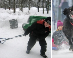 14 Wintry Moments Between Kids And Dogs For The Holidays