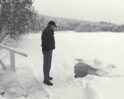 Elderly Man Waits Every Day For His Friend To Crawl Out Of Here And Greet Him