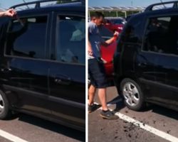 Good Samaritan Intervenes To Help Panting Dog Stuck In Hot Car