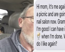 Gramps Keeps Daughter Updated With Texts While Babysitting Her Dog