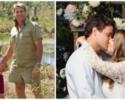 Animal hero Bindi Irwin got married today at the Australia Zoo, lit a candle in Steve’s memory