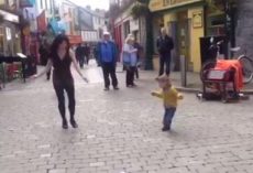 Adorable Toddler Sees A Woman Irish Dancing In The Streets And Decides To Join In