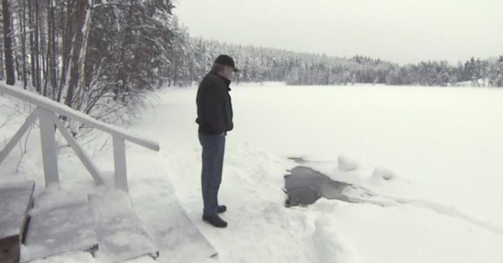 Elderly Man Waits Every Day For His Friend To Crawl Out Of Here And Greet Him