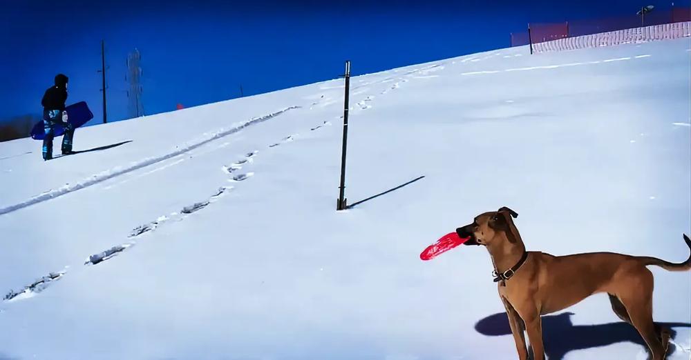 Dog Watches People Sledding, Proceeds To Do It Herself