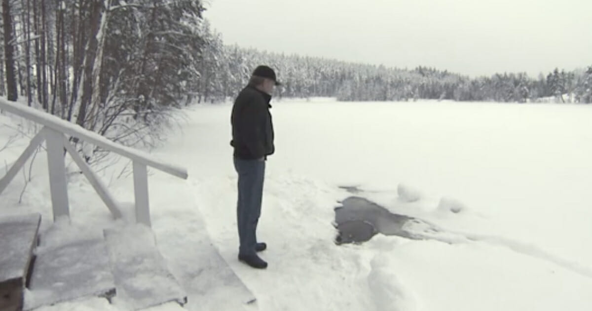 Elderly man waits every day for his friend to crawl out and greet him