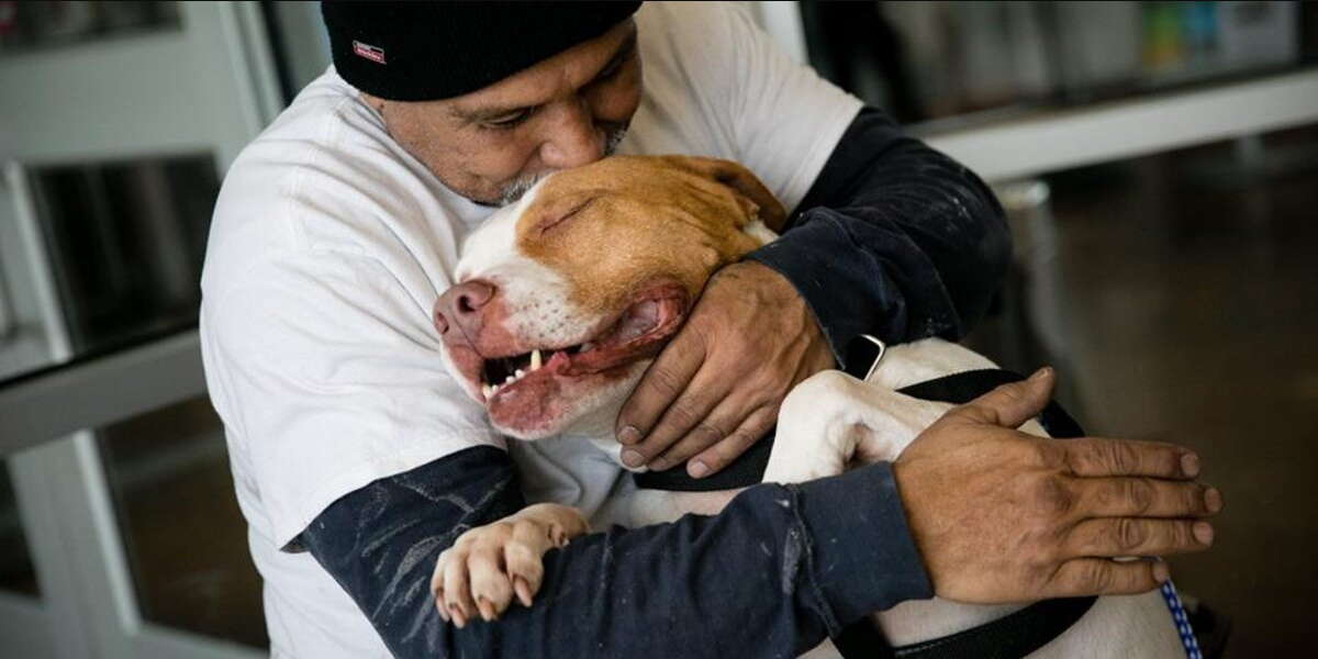Dog Leaps Into Dad’s Arms After He Comes Back To Shelter To Save Him