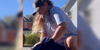 Mail Carrier Pauses Her Route To Rescue Tiny Squirrel Trapped In Storm Drain